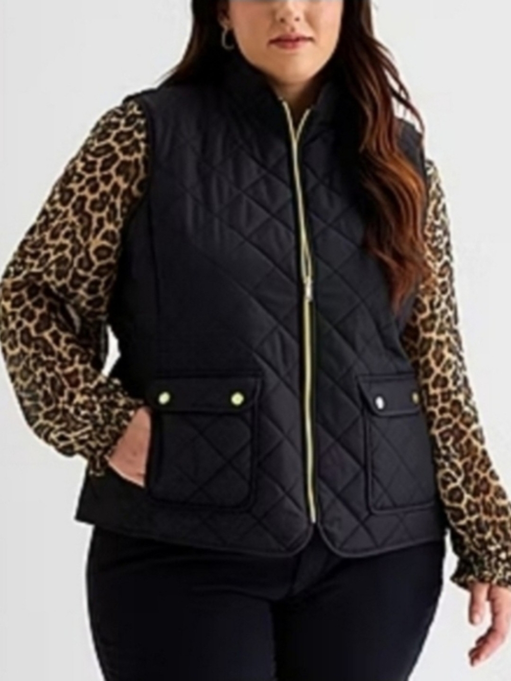 St Johns Bay Women Midnight Black Vest Jacket Size 2X NWT